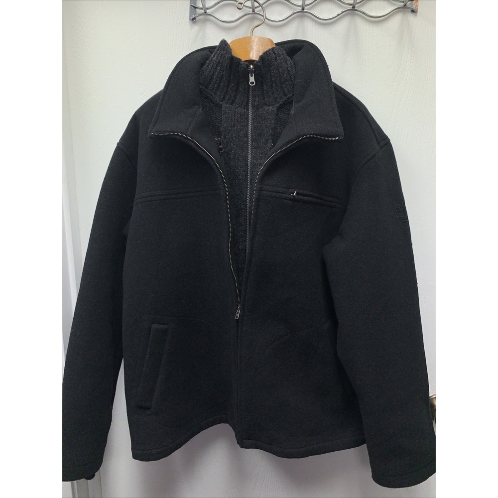 Timberland Weathergear Men's Coat 2 In 1 Sweater Y2K Wool Blend Heavy X Large XL